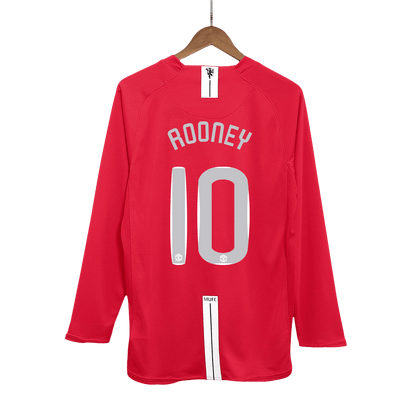 Retro Manchester United Hemma Fotbollströja ROONEY #10 2007/08 långärmad - UCL Final