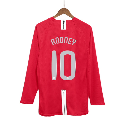 Retro Manchester United Hemma Fotbollströja ROONEY #10 2007/08 långärmad - UCL Final