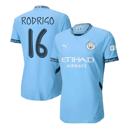Manchester City Hemma Fotbollströja RODRIGO #16 2024/25 Autentisk - UCL