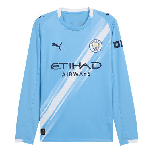 Manchester City Tröja Hemma 2025/26 Långärmad stora storlekar
