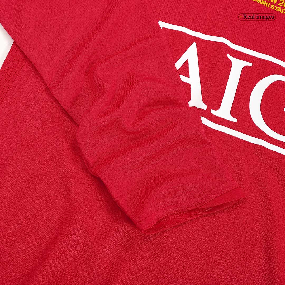 Retro Manchester United Hemma Fotbollströja SCHOLES #18 2007/08 långärmad - UCL Final