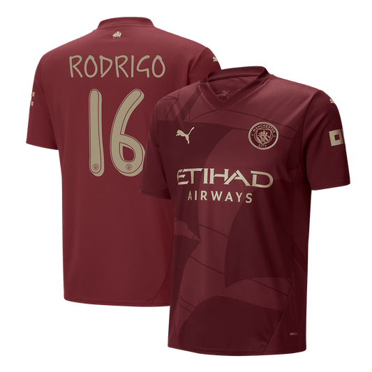 Manchester City Tredjeställ Fotbollströja RODRIGO #16 2024/25 - UCL