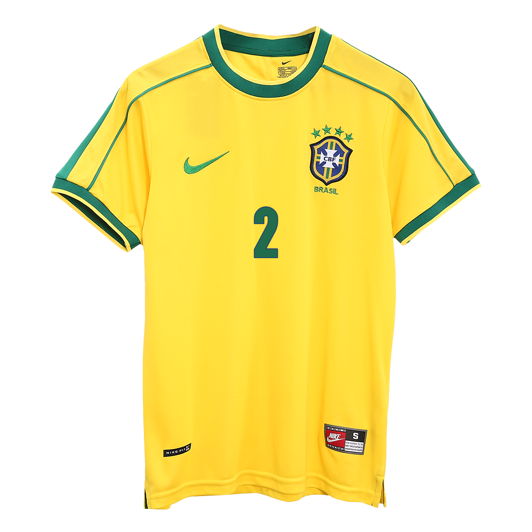 CAFU #2 Brasilien Hemmatröja 1998 Retro
 Gul-8