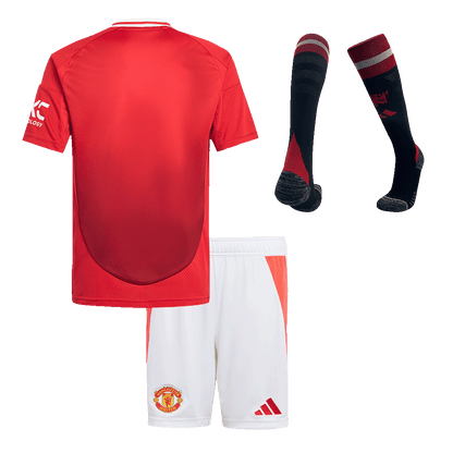 Manchester United Hemma Fotbollströja 2024/25 Fotbollssats Barn