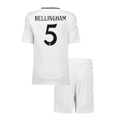 Real Madrid Hemma Fotbollströja BELLINGHAM #5 2024/25 Fotbollssats Barn Premium