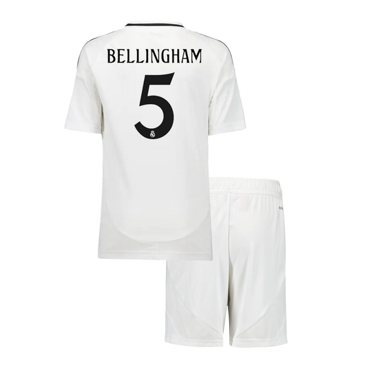 Real Madrid Hemma Fotbollströja BELLINGHAM #5 2024/25 Fotbollssats Barn Premium
