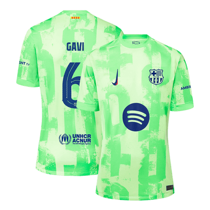 Barcelona Tredjeställ Fotbollströja GAVI #6 2024/25 Premium