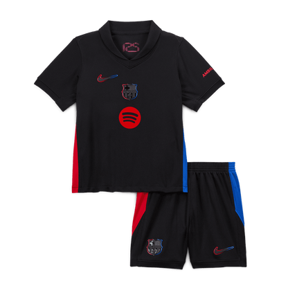 Barcelona Borta Fotbollströja 2024/25 Fotbollssats Barn - Spotify-logotyp utan text