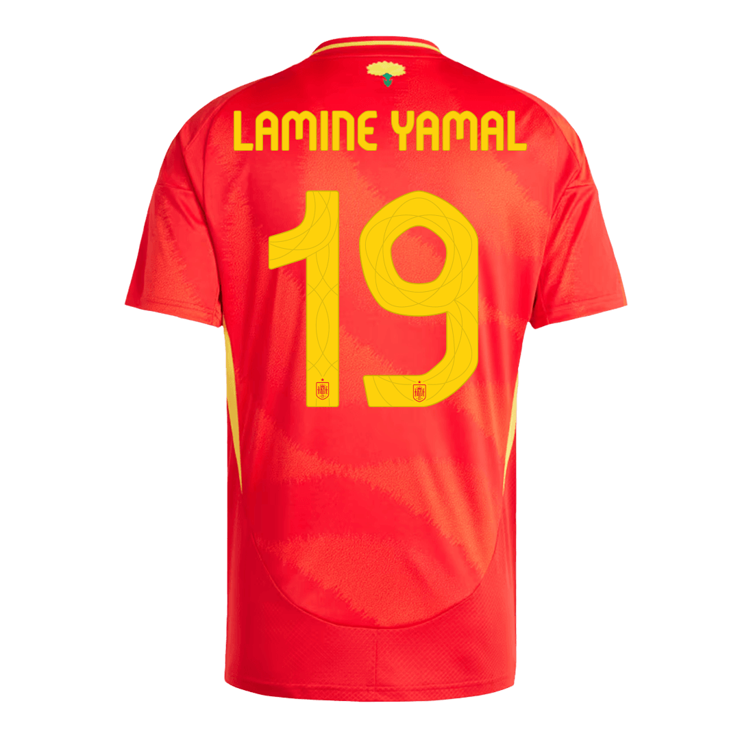 LAMINE YAMAL #19 Spanien Hemma Fotbollströjor Euro 2024