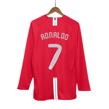 Retro Manchester United Hemma Fotbollströja RONALDO #7 2007/08 långärmad - UCL Final