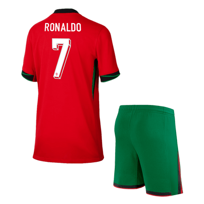 Portugal Hemma Fotbollströja RONALDO #7 Euro 2024 
Fotbollssats Barn