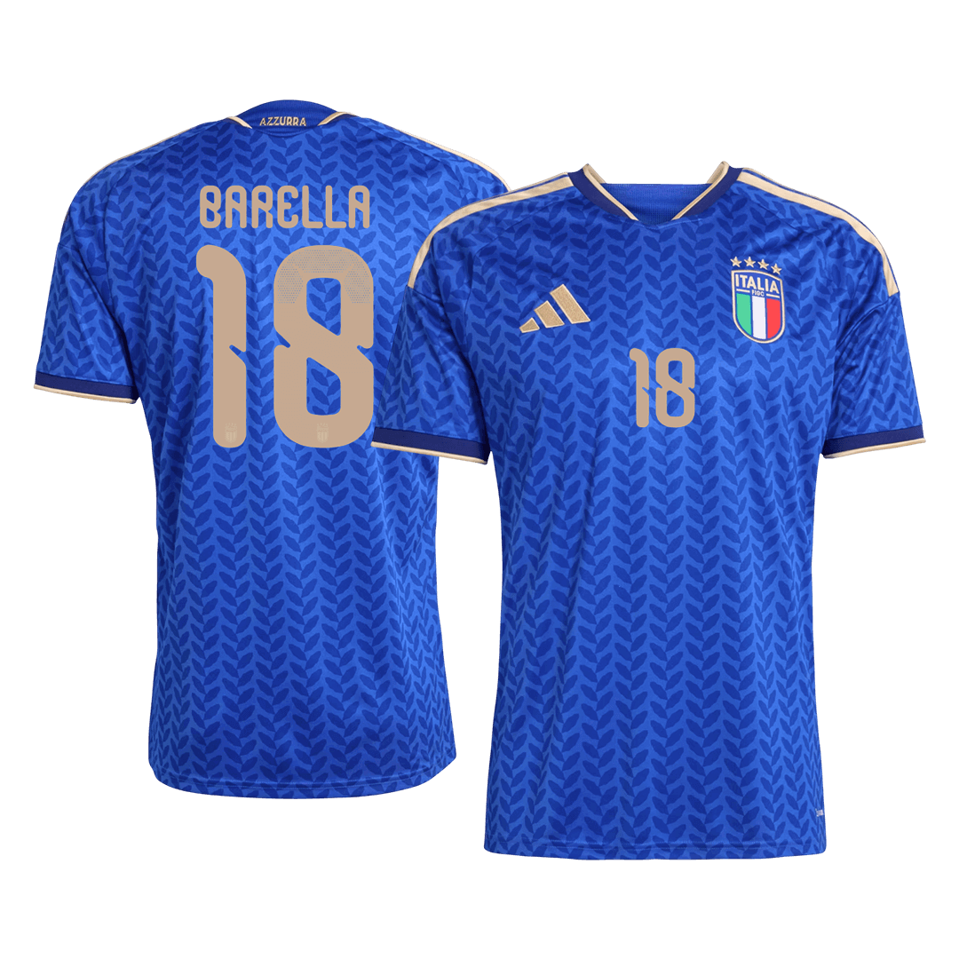 Italien Tröja BARELLA #18 2026 Hemma Blå - World Cup 2026