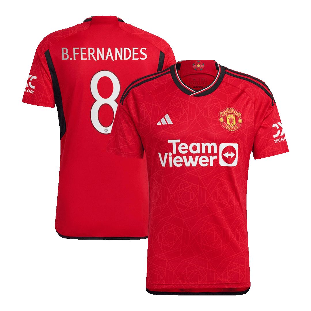 Manchester United Hemma Fotbollströja B.FERNANDES #8 2023/24 - UCL