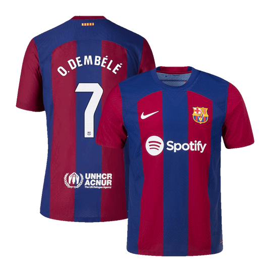 Barcelona Hemma Fotbollströja O.DEMBÉLÉ #7 2023/24 Autentisk