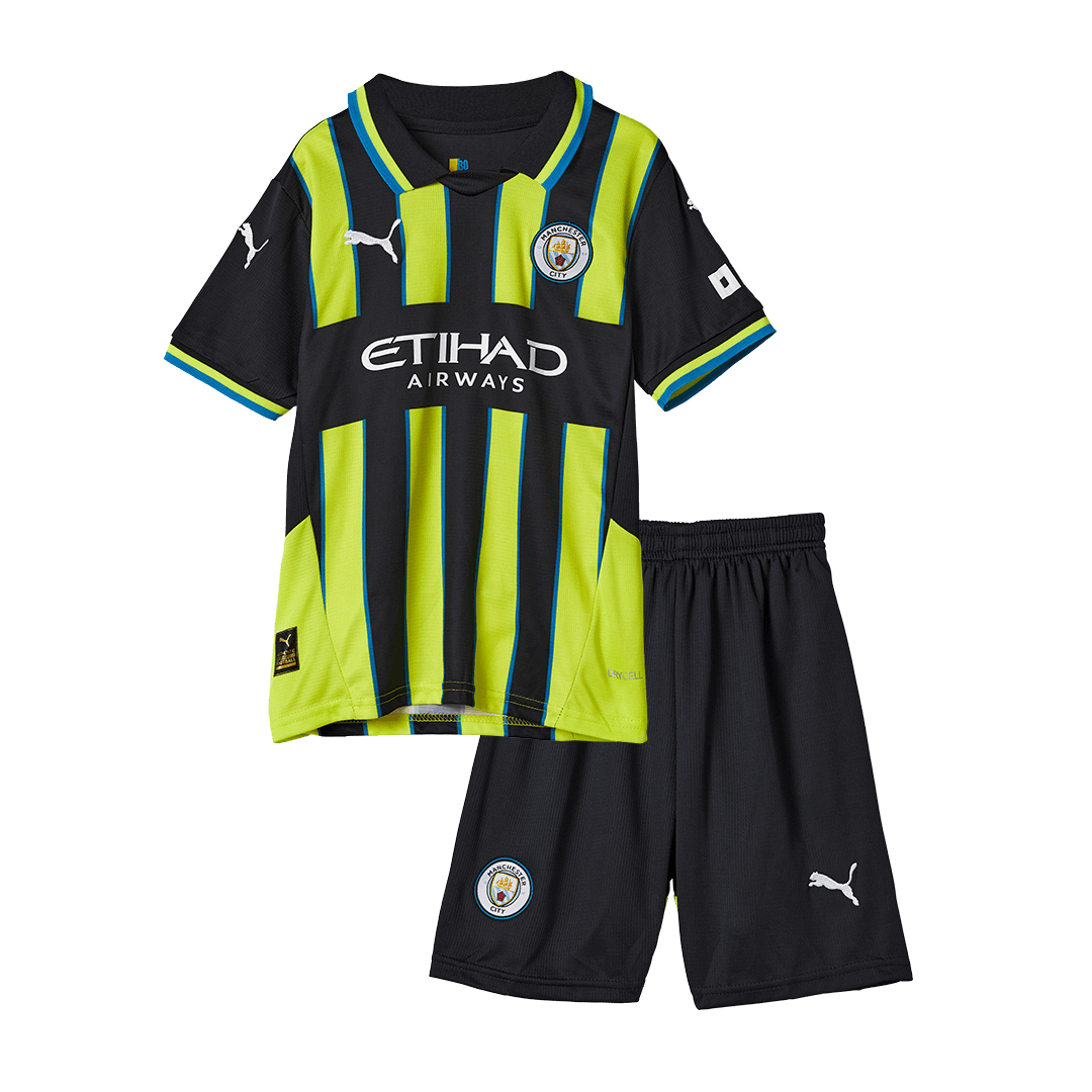 Manchester City Borta Fotbollströja 2024/25 Fotbollssats Barn