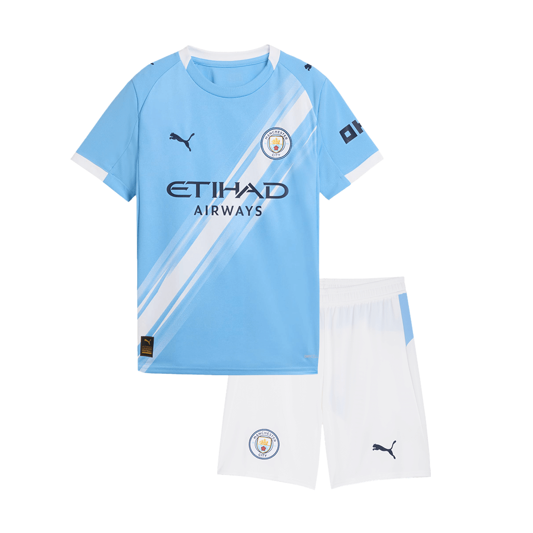 Manchester City Hemma Tröja 2025/26 
Fotbollssats Barn stora storlekar