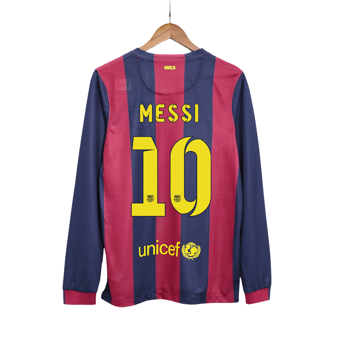 Retro Barcelona Hemma Fotbollströja MESSI #10 2014/15 långärmad