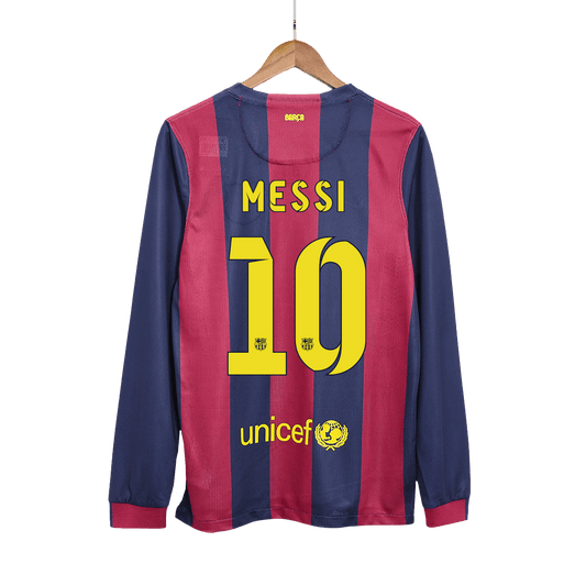 Retro Barcelona Hemma Fotbollströja MESSI #10 2014/15 långärmad