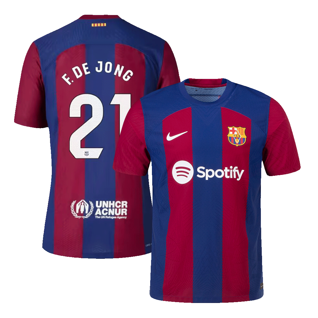 Barcelona Hemma Fotbollströja F. DE JONG #21 2023/24 Autentisk