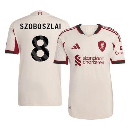 Liverpool Tröja SZOBOSZLAI #8 2025/26 Borta Autentisk Vit
