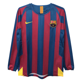 Retro Barcelona Hemma Fotbollströja 2005/06 långärmad