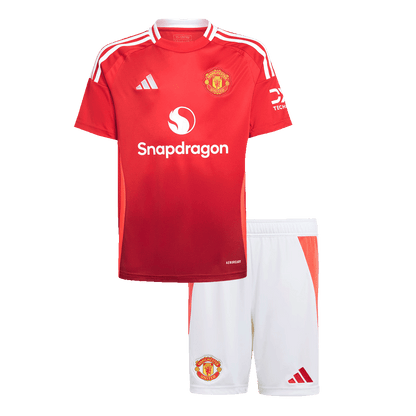 Manchester United Hemma Fotbollströja 2024/25 Fotbollssats Barn