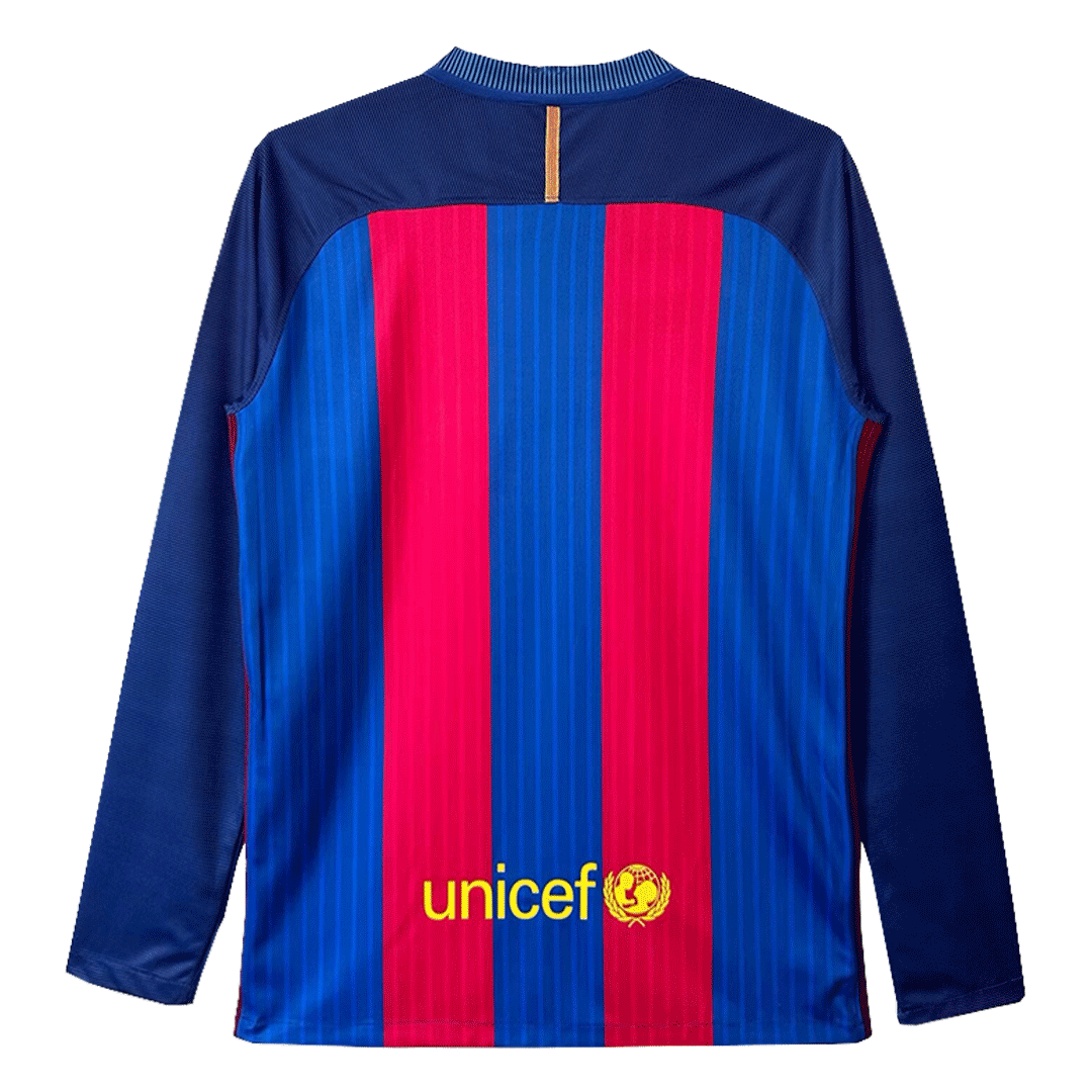 Retro Barcelona Hemma Fotbollströja 2016/17 långärmad