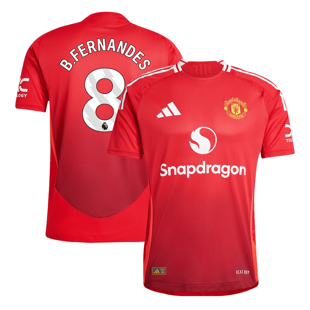 Manchester United Hemma Fotbollströja B.FERNANDES #8 2024/25 Autentisk