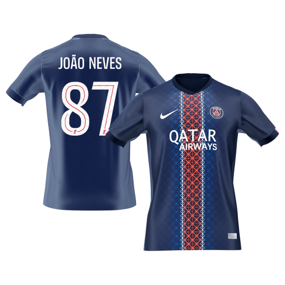 JOÃO NEVES #87 PSG Tröja 2025/26 Hemma Premium Mörkblå