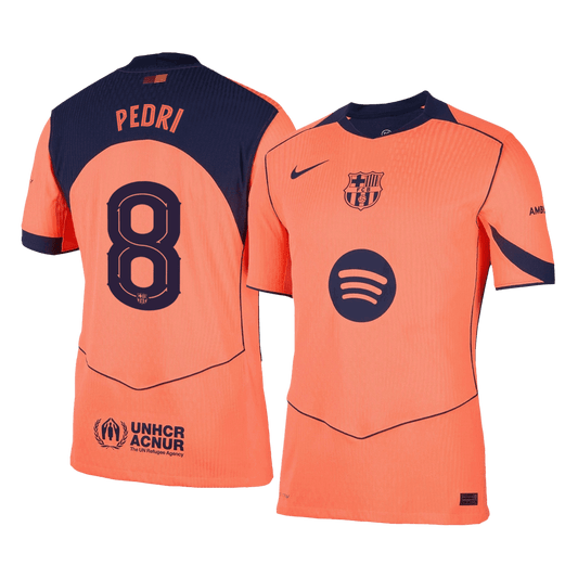 Barcelona Tröja PEDRI #8 2025/26 Tredje Autentisk Orange - UCL