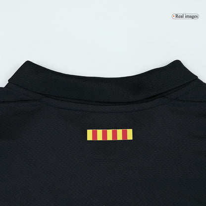 Barcelona Borta Fotbollströja 2024/25 Fotbollssats Barn - Spotify-logotyp utan text