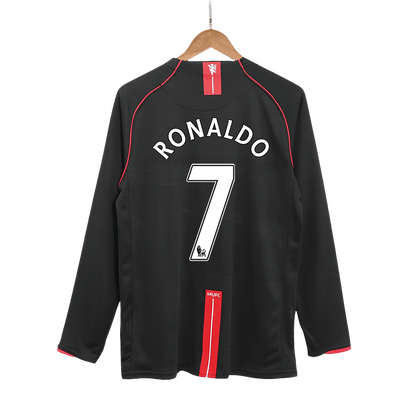 Retro Manchester United Borta Fotbollströja RONALDO #7 2007/08 långärmad