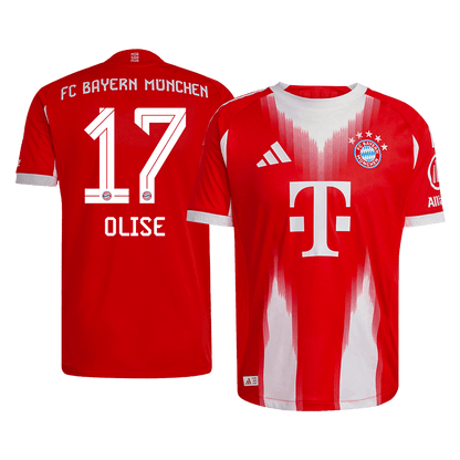 Bayern Munich Tröja OLISE #17 2025/26 Hemma Autentisk Röd