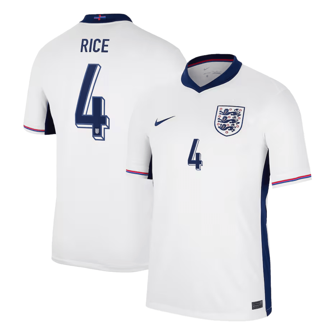 England Hemma Fotbollströjor RICE #4 Euro 2024
 Premium