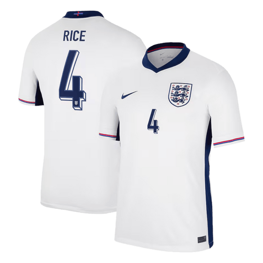 England Hemma Fotbollströjor RICE #4 Euro 2024
 Premium