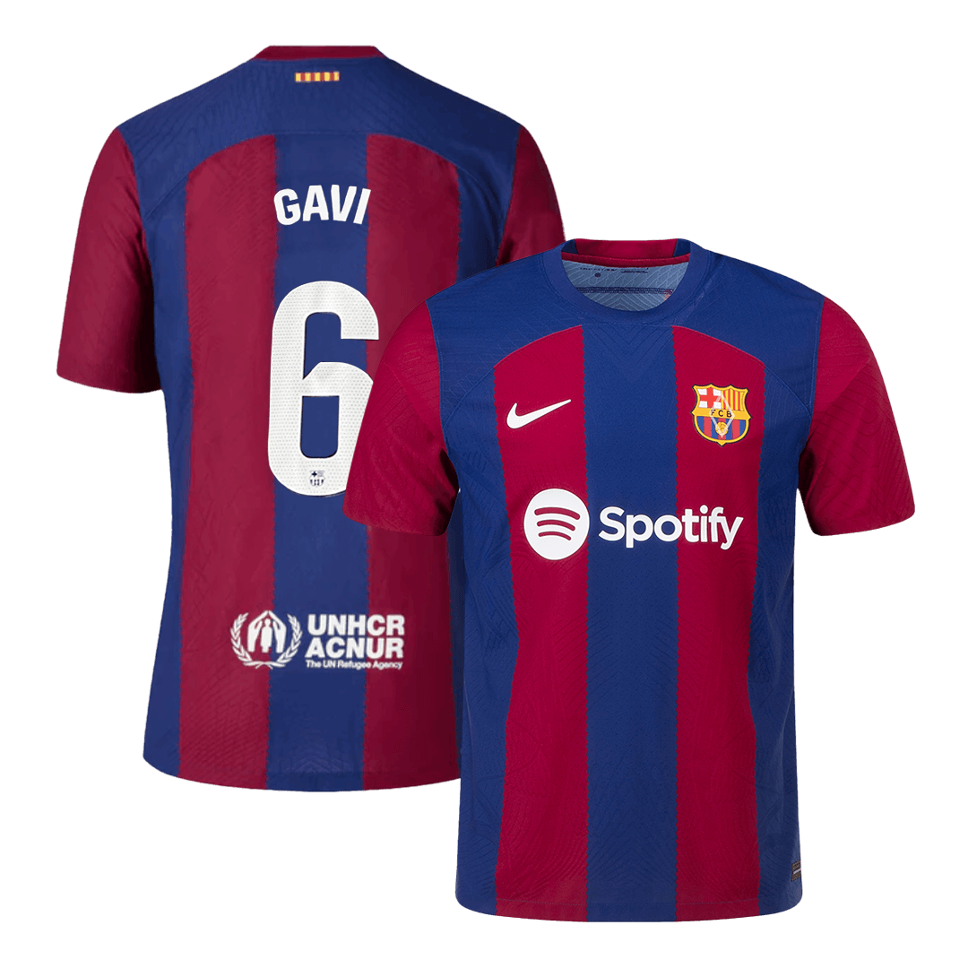 Barcelona Hemma Fotbollströja GAVI #6 2023/24 Autentisk
