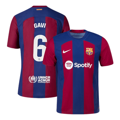 Barcelona Hemma Fotbollströja GAVI #6 2023/24 Autentisk