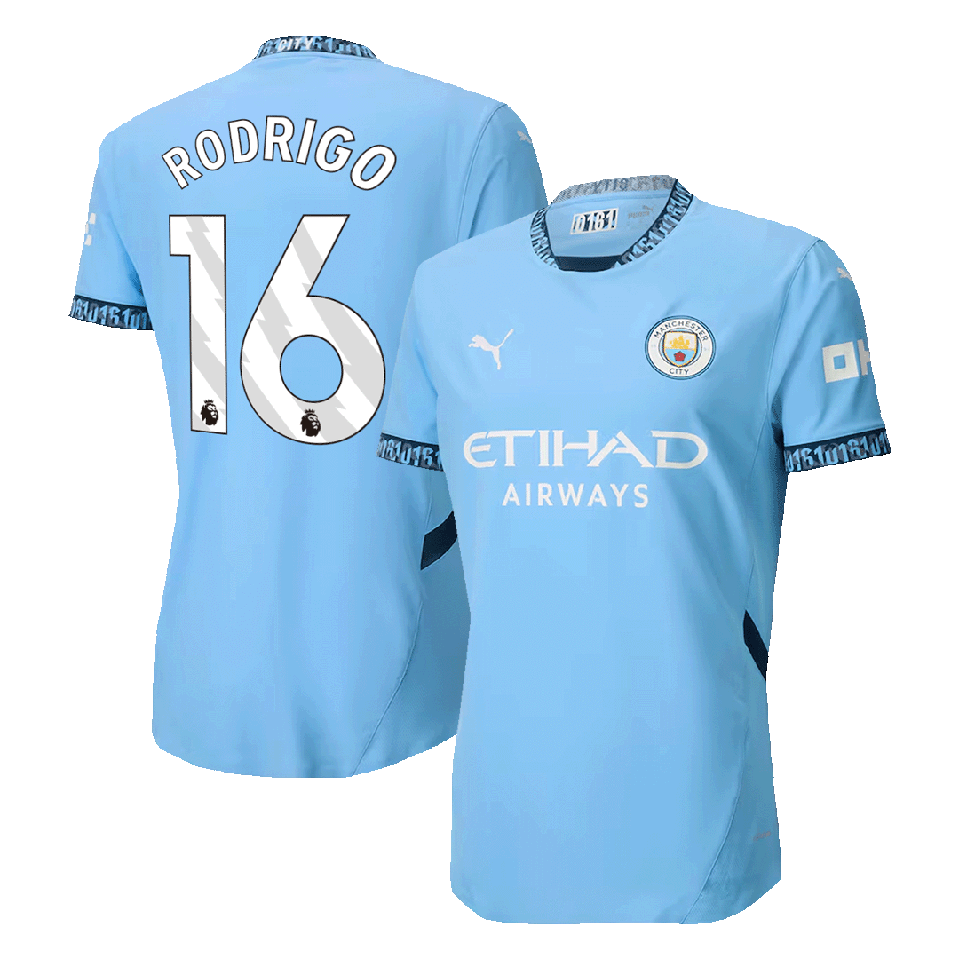 Manchester City Hemma Fotbollströja RODRIGO #16 2024/25 Autentisk