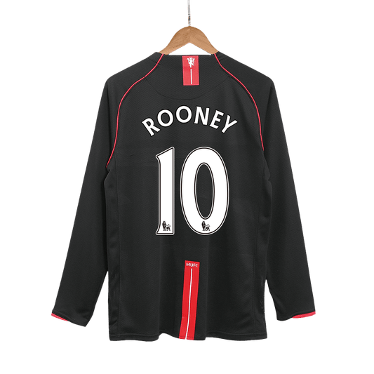 Retro Manchester United Borta Fotbollströja ROONEY #10 2007/08 långärmad