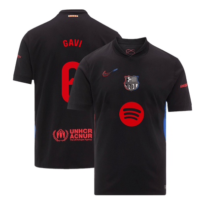 Barcelona Borta Fotbollströja GAVI #6 2024/25 - Spotify-logotyp utan text