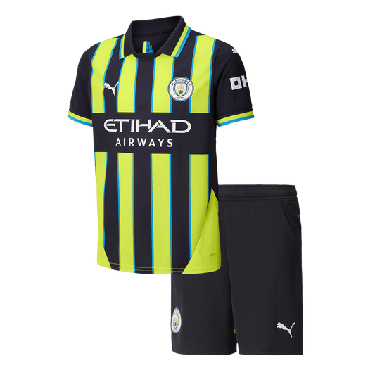 Kid's Manchester City Away Football Shirt Kit(Shirt+Shorts) 2024/25 Football Kit UK