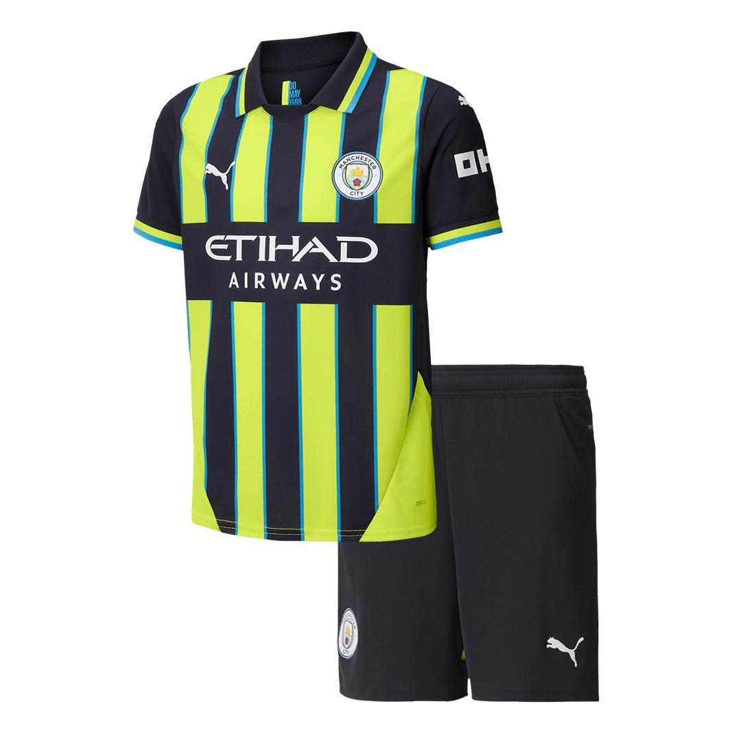 Manchester City Borta Fotbollströja 2024/25 Fotbollssats Barn