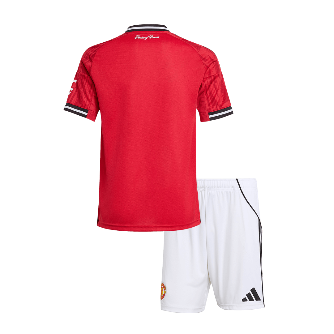 Manchester United Tröja 2025/26 Hemma 
Fotbollssats Barn stora storlekar