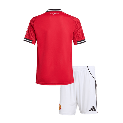 Manchester United Tröja 2025/26 Hemma 
Fotbollssats Barn stora storlekar