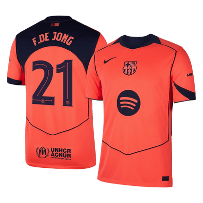 Barcelona Tröja F.DE JONG #21 2025/26 Tredje Orange - UCL