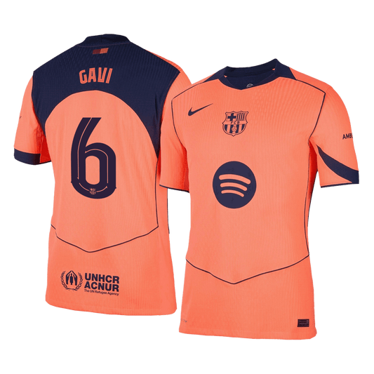 Barcelona Tröja GAVI #6 2025/26 Tredje Autentisk Orange - UCL