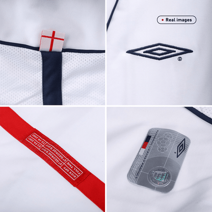 BECKHAM #7 England Hemma Fotbollströjor 2002 Retro