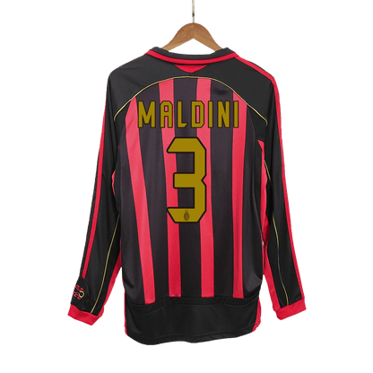 Retro AC Milan Hemma Fotbollströja MALDINI #3 2006/07 långärmad