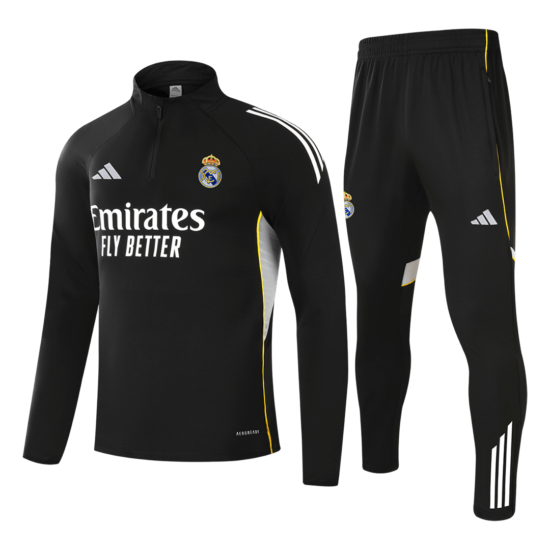 Real Madrid Tröja & Träningsset(Jacka+Byxor) 2025/26 Svart Barn