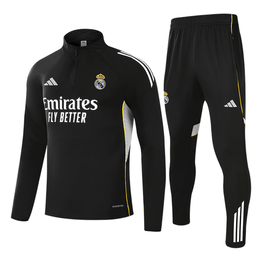 Real Madrid Tröja & Träningsset(Jacka+Byxor) 2025/26 Svart Barn